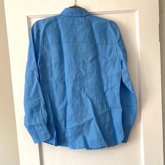 J.Crew Wren Slim Shirt in Baird McNutt Irish linen in Mountain Bluebird Blue 4 - Picture 4 of 7